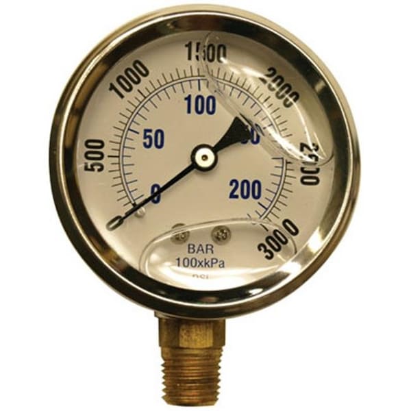 Apache Apache 99019109 2.5 in. Stainless Steel; Glycerin Pressure Gauge 157531 - main